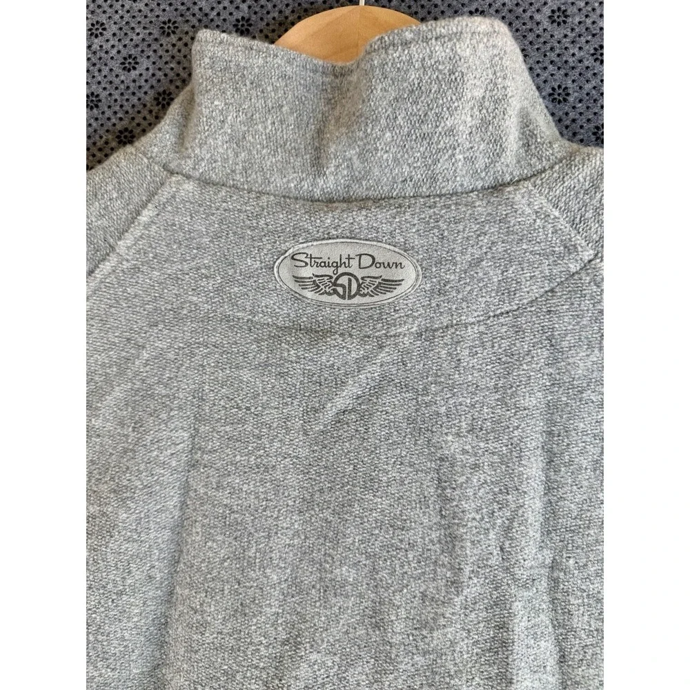 Straight Down Mens XL Fairway Fleece 1/2 Zip Golf Pullover Sweater Gray 1889